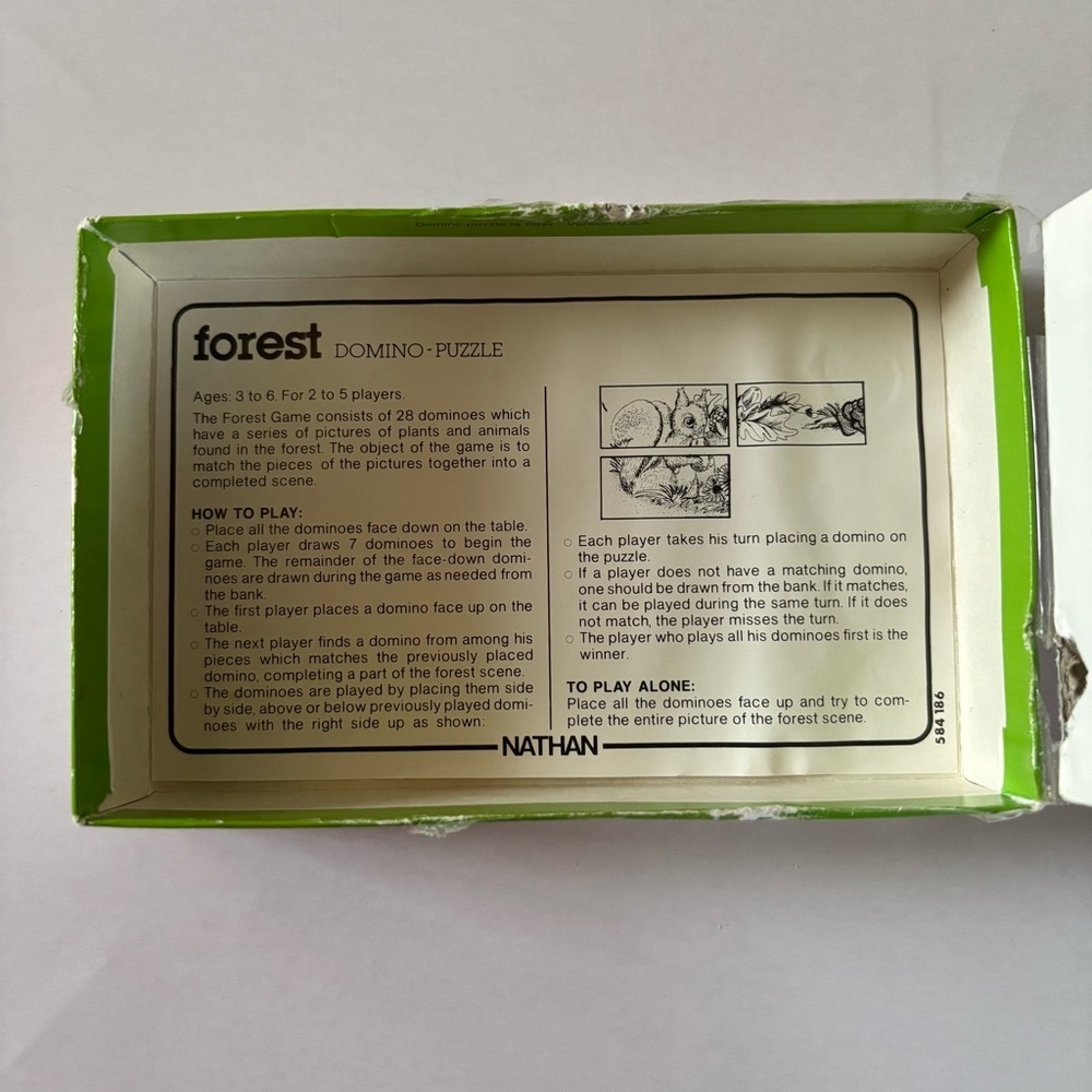 Vintage Nathan Forest Puzzle Domino Nature Animal Matching Kids Learning Toy - Picture 2 of 5